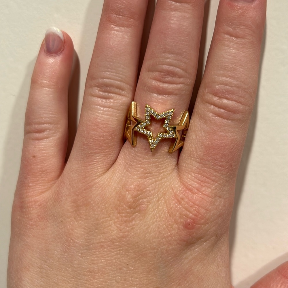 Gold stars adjustable ring
